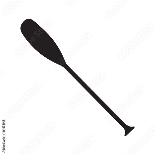kayak paddle icon black silhouette vector illustration. Paddle board and kayak paddle silhouette vector 