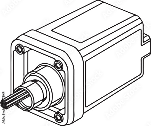 Technical drawing of industrial sensor or fiber optic cable connector