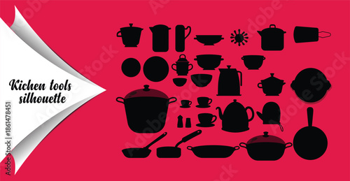 Kitchen Tools and Cookware Silhouette Collection
