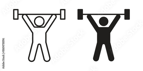 Weightlifter icons for templates, web design and infographics