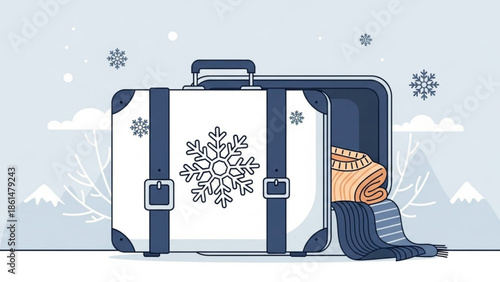 Winter travel essentials in a stylish luggage set