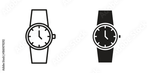 Wristwatch icons for templates, web design and infographics