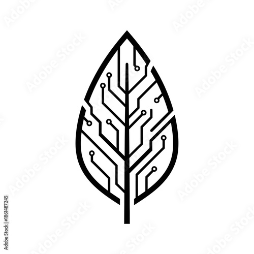 Digital Leaf Technology Symbol.
