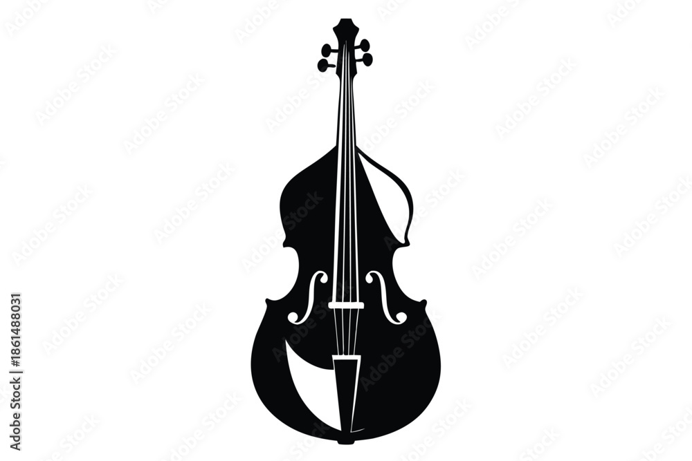 Fototapeta premium cello silhouette line art vector illustration with a white background