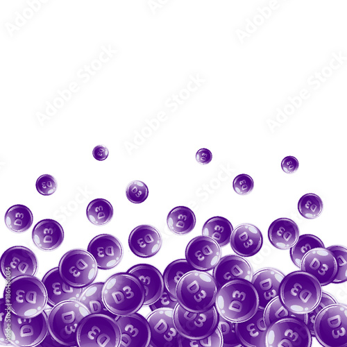 Vitamin D3 Round Capsules Health Supplement