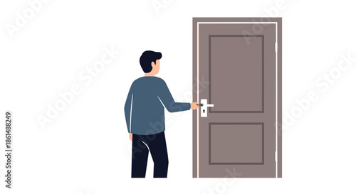 A person reaching for a door handle, symbolizing new opportunities and transitions