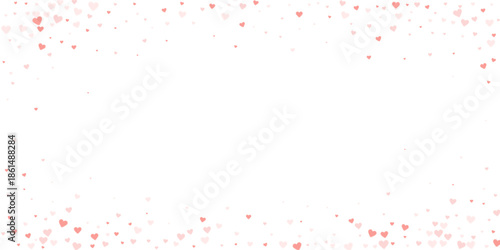 Romantic Red Heart Confetti Background