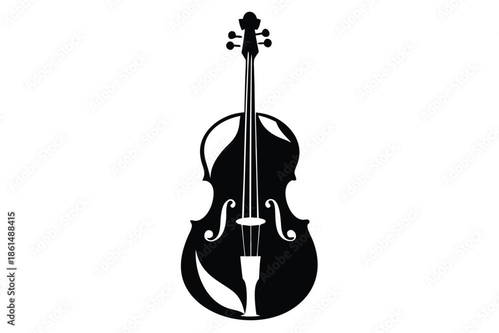 Fototapeta premium cello silhouette line art vector illustration with a white background