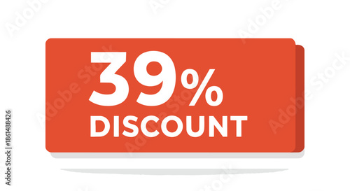 Striking orange banner showcasing an impressive thirty-nine percent price reduction, perfect for compelling commercial advertisements and dynamic