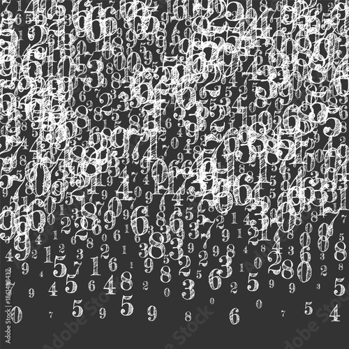 School Math Notebook Cover with Chalk Numbers