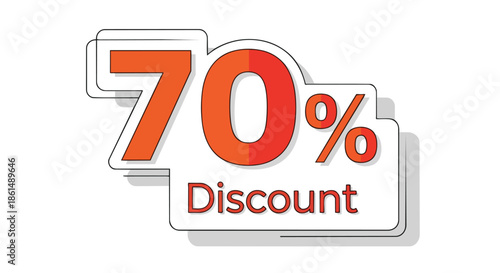 Dynamic 70% discount banner for exceptional sales events, clearly showcasing a generous price reduction for customers on diverse products and services