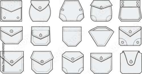 Various Small Pouch with Flaps and Snaps pouches small bags envelopes