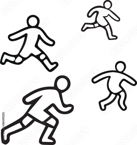 Running Man Silhouette Vector Illustration of Athletes in Motion for Sports and Fitness Design