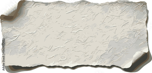 Crinkled and worn parchment paper with rough edges, creating a vintage, aged look, perfect for adding personalized messages or creative designs.