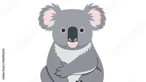 Playful Cartoon Koala with Tongue Sticking Out Adorable Mammal Character Design Simple Illustration