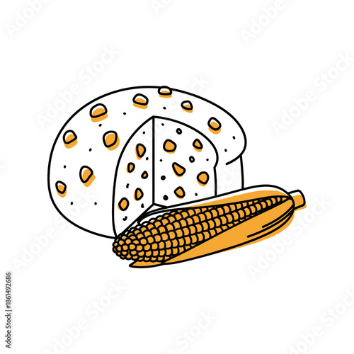 Vector illustration of corn bread