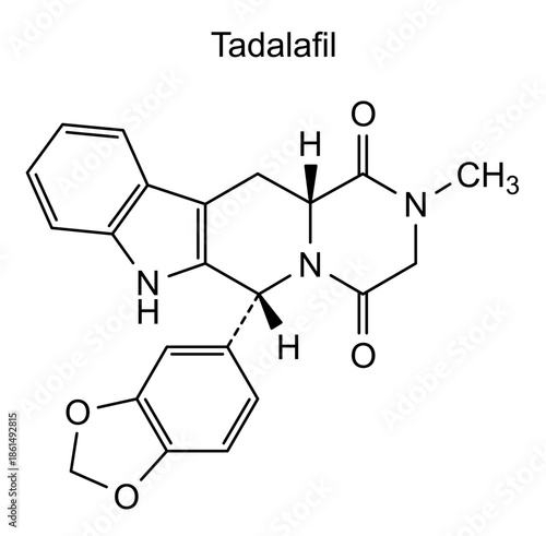 Tadalafil, chemical structure of tadalafil, drug substance