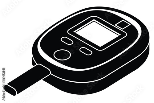 blood glucose meter silhouette line art vector illustration with a white background
