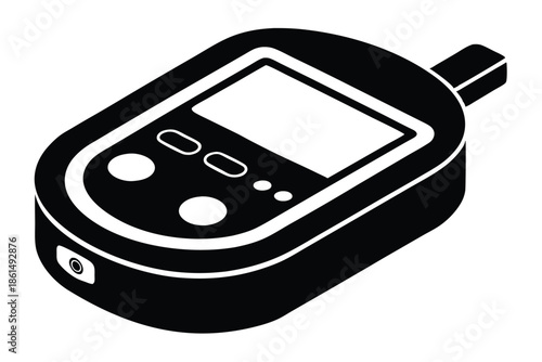 blood glucose meter silhouette line art vector illustration with a white background