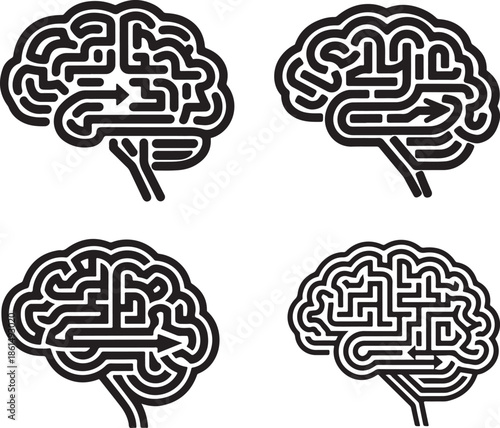Human Brain Maze Concepts Representing Mental Challenges and Complex Logic