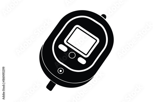 blood glucose meter silhouette line art vector illustration with a white background