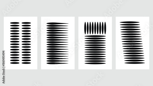 Modern abstract art with dynamic black shapes on white