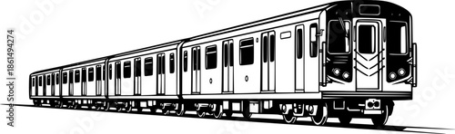 Subway train vector illustration on white background
