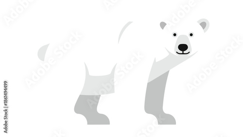 Minimalist arctic bear illustration in charming flat design style a playful graphic representation of a northern ice creature digital art depiction