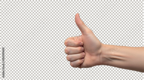 Thumbs Up Hand Gesture - Transparent PNG for Approval & Success.