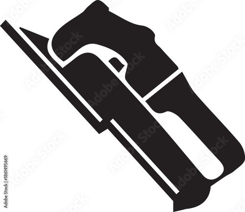 Simple black silhouette of a drywall hand sander tool