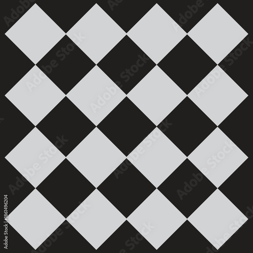 Seamless geometric pattern featuring alternating black and light gray diamond shapes