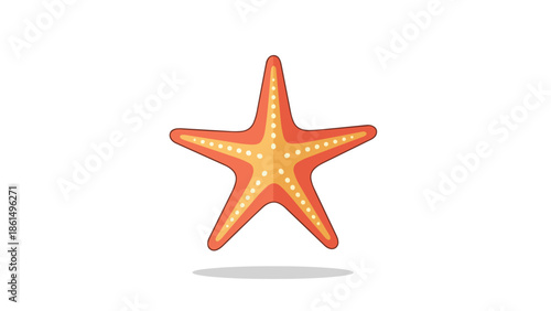 Vibrant cartoon starfish illustration floating on a clean white background an ocean life symbol