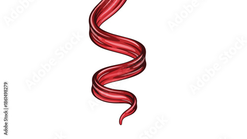 Stylized wavy bacon strip illustration, a delightful breakfast meat element