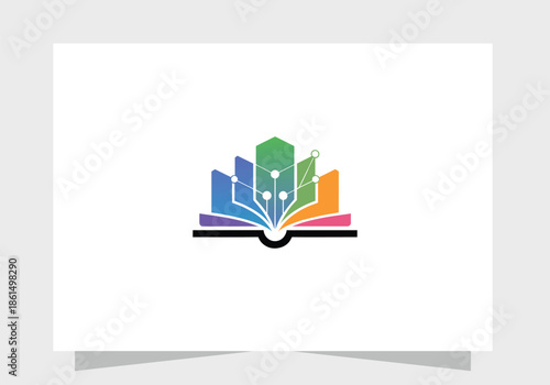 Digital Education Logo with Tech Elements Vector Design 