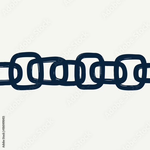 Simple Interlocking Blue Chain Links Illustration.