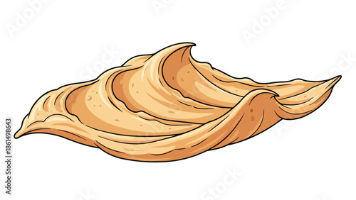Creamy golden brown spread illustration with smooth texture details isolated on a clean white background, perfect for food-related designs and