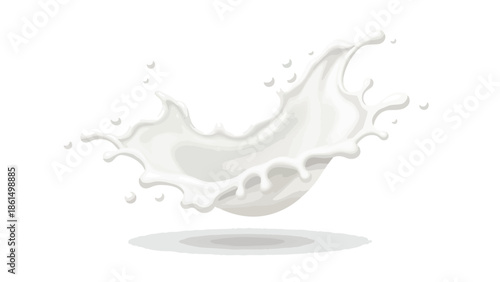 Captivating dynamic white liquid splash illustration depicting fluid motion purity and freshness perfect for beverage and dairy product promotion