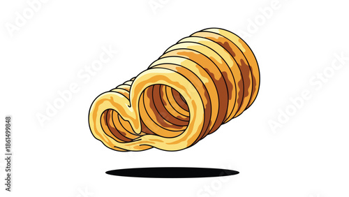 Elegant golden butter swirl illustration for gourmet food presentations and cooking design projects