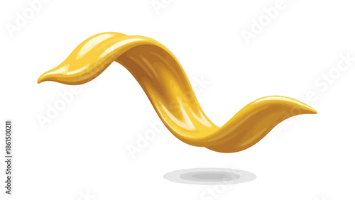 Graceful golden fluid wave elegantly floats, displaying a smooth, dynamic curve. Rich amber sheen illustrates luxurious texture and appealing motion