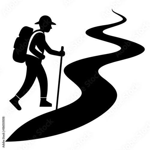 a traveller black silhoutee vector