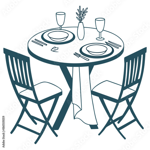 table and chairs in cafe