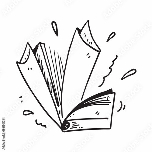 An abstract representation of book paper tearing