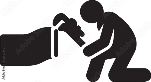 Man kneeling and receiving gift from hand helping hand gesture kindness compassion generosity