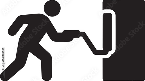 Person playing video game on arcade machine silhouette icon