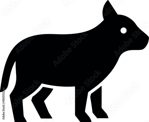 Black silhouette of a donkey or mule