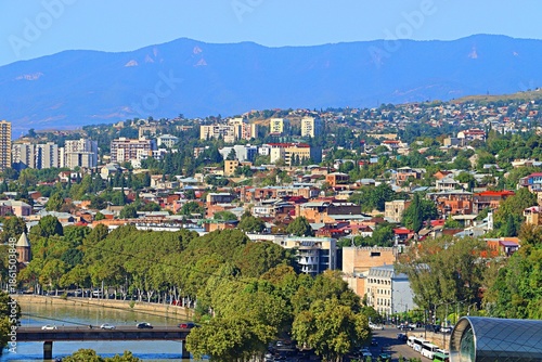 Tbilisi architecture, city panorama, central districts of the city