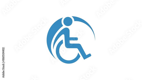 Disability awareness symbol with dynamic blue design