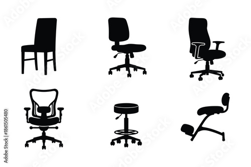 Office and Home Furniture Chair Silhouette Collection