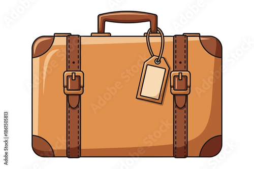 Vintage leather suitcase for travel and adventure luggage