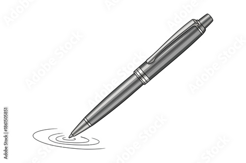 Professional metal ballpoint pen for writing and office work